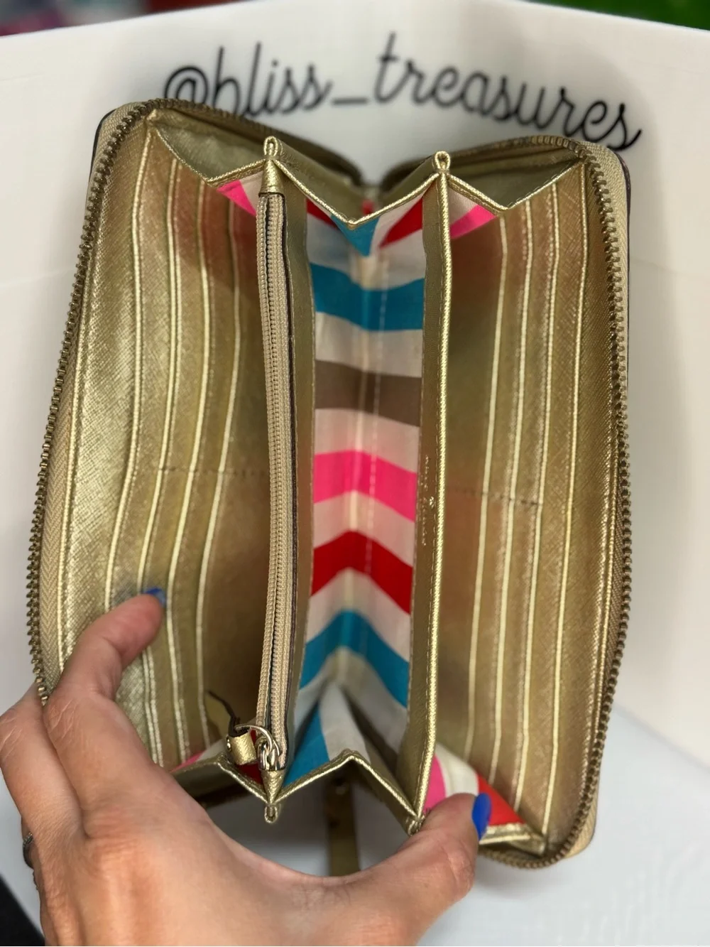 Kate Spade Metallic Gold Zip-Around Wallet